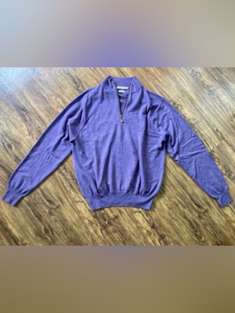 Peter Millar Men's Purple Half-Zip Sweater Size Large Wool Sweater